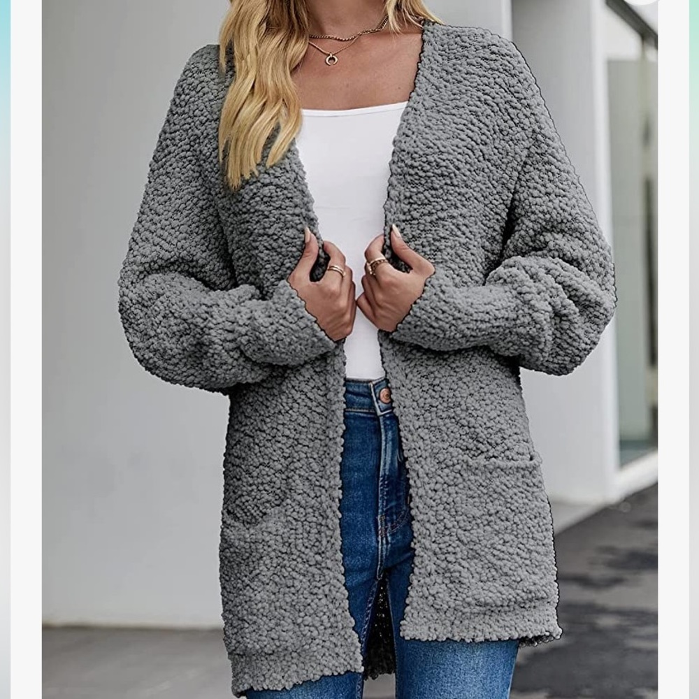 Merokeety Grey Sweater Robe, Sz L